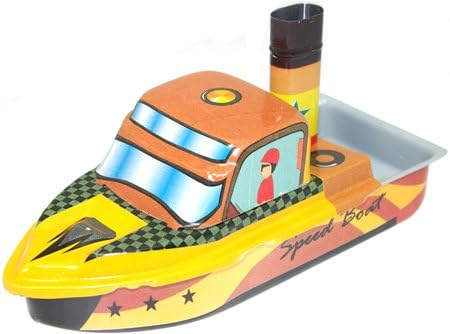 Pop Pop Speed Boat Vintage 1950 Tin Toy Replica working Steam engine NIB