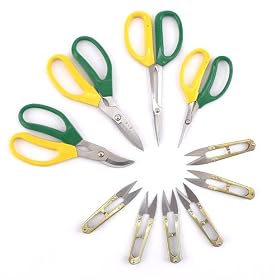 10 pc Bonsai Tool Set, 4 Shears, 6 Leaf Trimmers - 3 Year Guarantee by ThinkBamboo - Bonsai