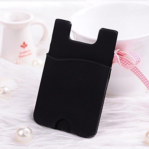 Choize Silicone Id Card/ Credit Card Holder Back Adhesive Sticker for Iphone 5 4 4s for Samsung S3 S4 S5 (Black)
