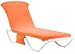 The Bahama Towel Company 380-Gram Bahama Chaise Cover with 10-Inch Slip-on Back and Side Pocket, Sunglow Orange