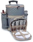 Adventurer Cooler with Trolley - Brown Check - Picnic & Beyond