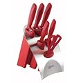 Rockingham Forge Essentials 7pc Knife Block - Red