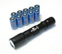 OLIGHT T20 MILITARY w. Cree Q5 WC LED 3 levels, 3 modes, 220+ lumens with 10 pcs CR123A Lithium High Capacity 1300mah Batteries