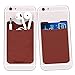 Card Sticker, Slim Flexible Lycra Stick-on Wallet Card Holder for iPhone and Others Smartphones and Apple TV Remote Control (Coffee Brown)