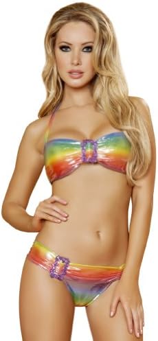 Sexy Limited Edition Crystal Buckle Vegas Bikini Color:Rainbow S/M