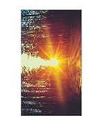 Huella deco Alfombra Bañada en Vinilo (Naranja/Negro)