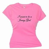 Flirty Diva Tees Woman's SoftStyle T-Shirt-I want to be a Jersey Girl-Pink Azalea-Black