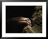 A Close View of a Climbers Hand Utilizing a Natural Hold National Geographic Collection Framed Art Poster Print by Bobby Model, 31x25