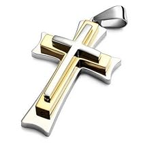 Mens Gold Stainless Steel Cross Pendant Necklace Mens Gold Stainless Steel Cross Pendant Necklace