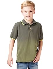 Pure Cotton Dip Dye Polo Shirt with Stay New™