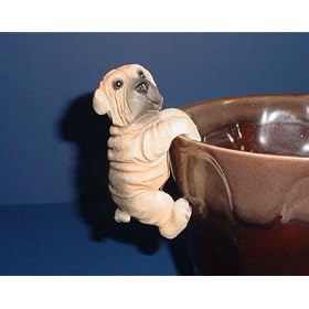 4 Pug Puppy Dog Flower Pot Hanger Accessory Figurine from Dog Accessories