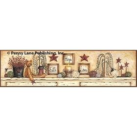 Stars and Sheep by Jan Gordon. CANVAS with 3/4 inch bars. 29.58 inches width by 7.59 inches height. Highest Quality Art Poster Print