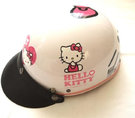 Medium Size Hello Kitty Style White Motorcycle Bicycle Helmet Honda Yamaha Suzuki Adult New