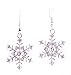 Silver Tone Cz Bridesmaid Snowflake Necklace with Earrings Set