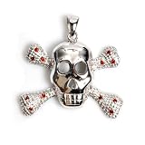 Silver Cubic Zirconia Skull Pendants, Size: 22mm