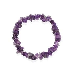 Genuine Amethyst Chip Stone Bracelet