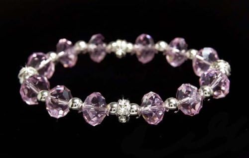 Women One Size Light Rose Single Strand Sharon Crystal Bracelet