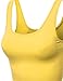 Xpril Basic Solid Sleeveless Crop Tank Tops Yellow Size S