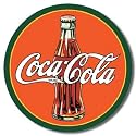 Coca Cola Coke 30's Round Bottle & Logo Vintage Bar Metal Antique Nostalgic Collectible Tin Sign