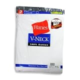 Hanes - Mens Big And Tall 3 Pack V-Neck Shirts, White
