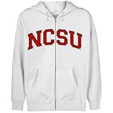NCAA NC State Wolfpack Youth White Arch Applique Full Zip Hoody