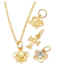 Gold Plated Silver 0.01 CTW Accent Diamond Women Necklace. Length 18 in. Total Item weight 2.5 g.