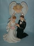 Porcelain Bride Groom Guardian Angel Wedding Cake Top