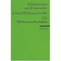 Erl�uterungen und Dokumente zu Johann Wolfgang von Goethe: Wahlverwandtschaften