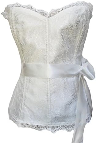 Juubuy Women's Sweetheart Overbust Waist Training Corset Medium Size Ivory