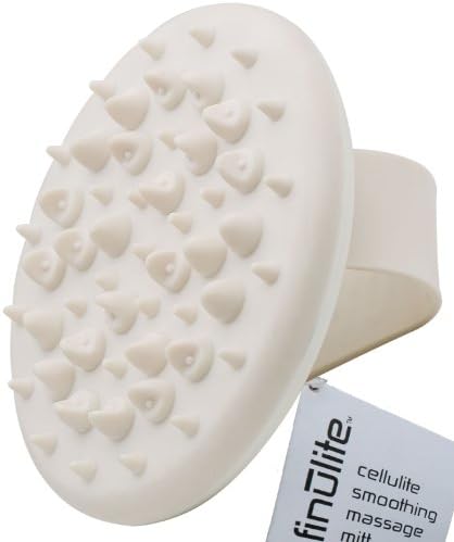Finulite Cellulite Smoothing Massage Mitt - Circulation Boosting, Skin Firming Body Massager with Secure Flex Strap