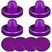 ONE250 Air Hockey Pushers and Purple Air Hockey Pucks, Goal Handles Paddles Replacement Accessories for Game Tables (4 Striker, 4 Puck Pack) (Purple)
