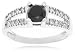 10k White Gold Split Shank Black and White Diamond Ring (1 cttw)