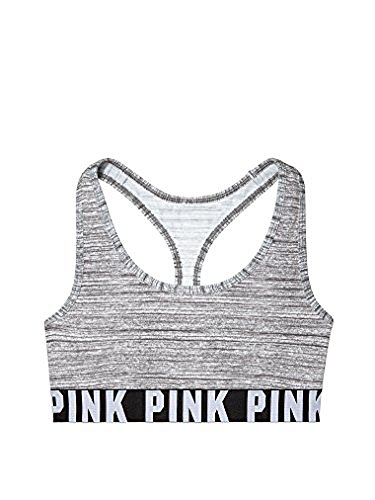 Victoria's Secret PINK Logo Racerback Bra Top Grey (Small)