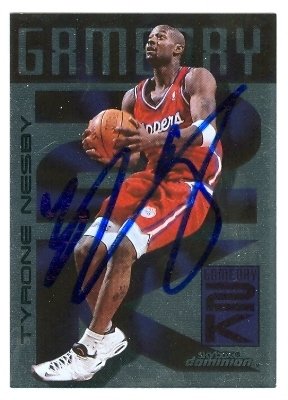 Tyrone Nesby Autographed/Hand Signed Basketball Card (Los Angeles Clippers) 1999 Skybox Dominion #15