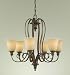 Murray Feiss F2280/6BRB Somerset Six-Light Chandelier, British Bronze with Dark Cream Scavo Glass Shades