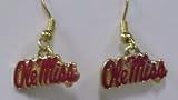 NCAA Dangling Earrings - Ole Miss Mississippi Rebels Logo
