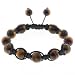 10mm Round Tiger Eye Bead Adjustable Bracelet