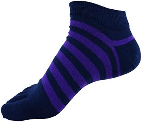 Spring &amp; Summer Stripe Sweat Male Cotton Five Fingers Socks(6 Pairs)