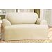 Cotton Duck Chair Slipcover (T- Cushion) Fabric: (As Shown) Natural