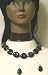 One Strand Large Black Beads Kutu Short Chain Necklace Earrings for Women and Teens