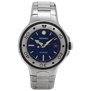 Movado Unisex Midsize Series 800 Performance Steel Stainless Steel Bracelet Blue Dial Watch #2600013