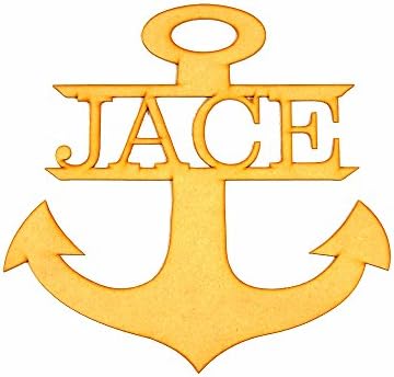 SHAPES OUTLET Custom Wooden Signs and Wooden Letters - Anchor Décor Monogram Wooden Wall Decor Piece, 16"