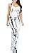 Roswear Tie Dye Print Cut Out Scoop Neck Sleeveless Long Party Maxi Dress
