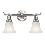 Royce Lighting RV700/2-12 Prescott Two-Light Vanity Brushed Steel with Alabaster Globes