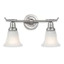Royce Lighting RV700/2-12 Prescott Two-Light Vanity Brushed Steel with Alabaster Globes