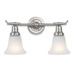 Royce Lighting RV700 2-12 Prescott Two-Light Vanity Brushed Steel with Alabaster Globes by 
