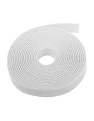 CE: TNP Hook And Loop Tape Strap Cable Ties Fastener (White) (15 Feet) - Sticky Self Adhesive Nylon Fabric Roll Wrap 0.75" Wide 5 Yards Reusable For Cutting Custom Length Cord Wire Fastening - TNP Products