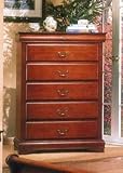 Bedroom Storage Drawer Chest with Traditional Style in Brown Cherry Finish
