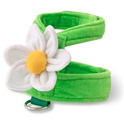 Daisy Soft Harness - Velvet Green w/ White Flower Xs