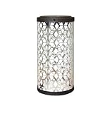 Frosted Fretwork Cylinder Solar Lantern